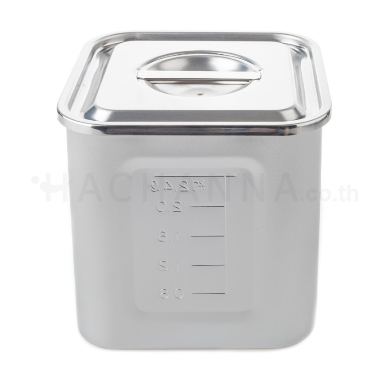 Stainless Square Pot With Scale 13.5 cm 2300 ml