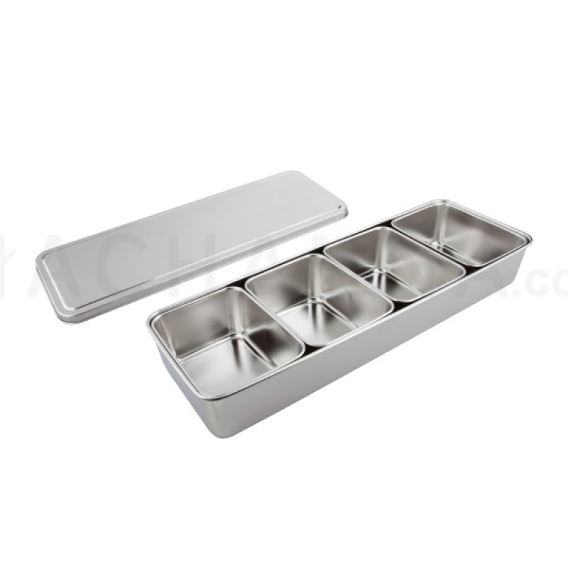 Stainless Steel Yakumi Pan Container with 3 Compartments