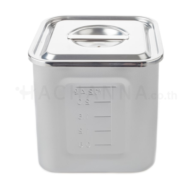 Stainless Square Pot With Scale 18 cm 5200 ml