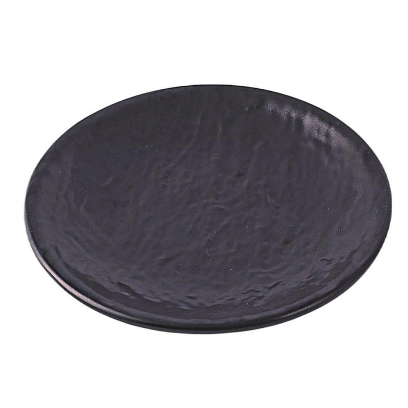 Black round plate 8" (Stone pattern)
