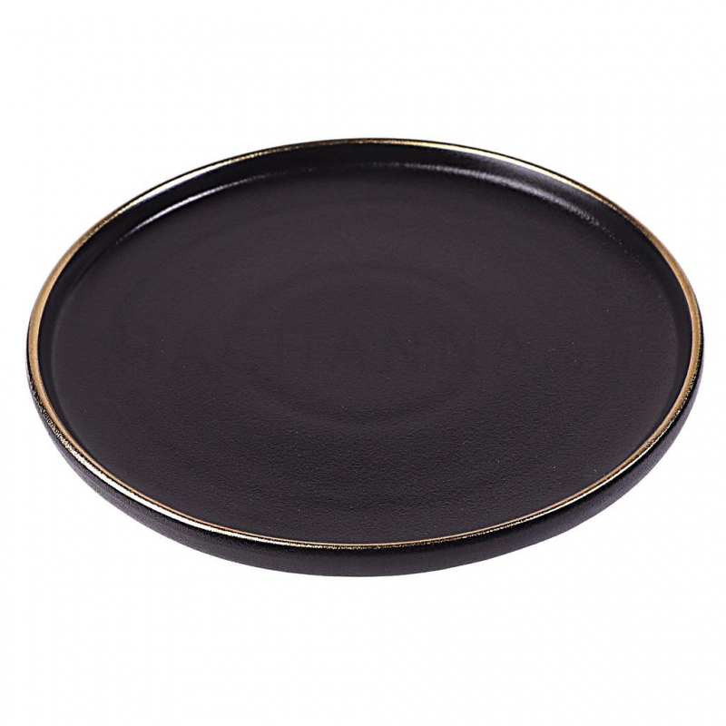 Cafe Plate 8" (Gold Rim)