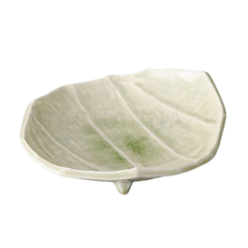 Green glaze bellows plate 8.75"