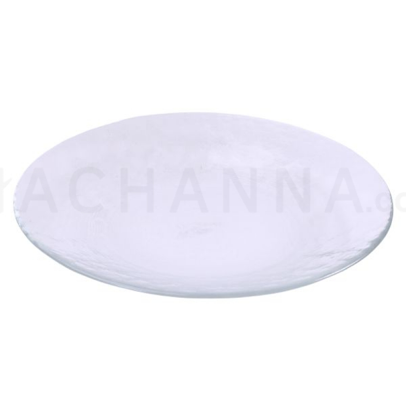 Hammered Round Glass Plate 20 cm