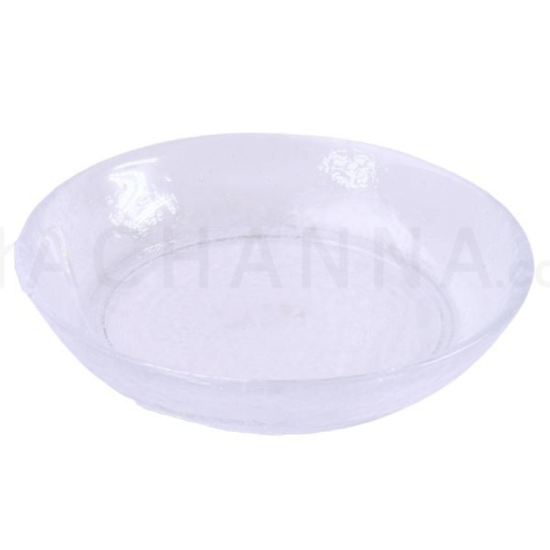 Round Snow Glass Deep Plate 20 cm