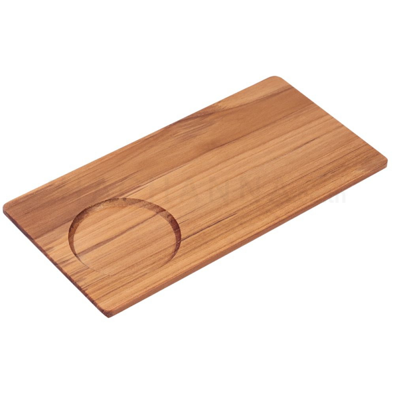 Teak Wood Tray with Cup Holder 10x20 cm