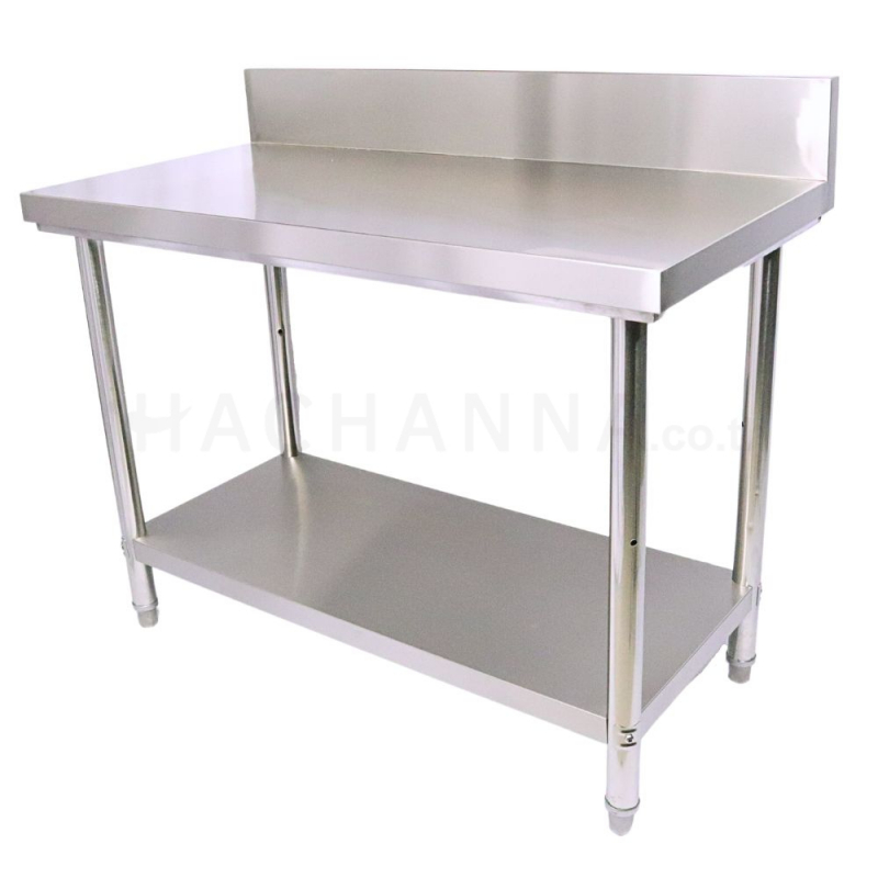 Work Table with Under Shelves and Backsplash 75x150x850+15 cm