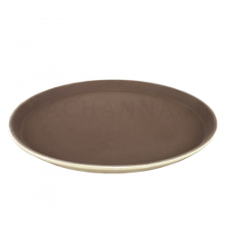 Round Non-Slip Fiberglass Tray 14" (Brown)