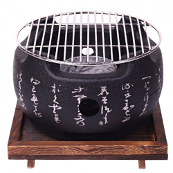 Aluminum Round Hida Konro 20 cm (Black)