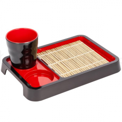 Zaru Soba Set (Black-Red)