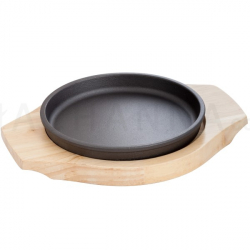 丸型鉄ステーキ皿 (木台付) 15 cm