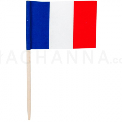 ไม้จิ้มฟันธงชาติฝรั่งเศส (100 ชิ้น)
