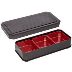 3 Compartment Bento Box 11.25" (Brown-Red)