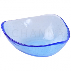 Triangle Blue Glass Bowl 16 cm