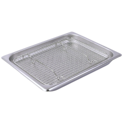 Stainless Tray with Net  32.5x26.5x3.2 cm