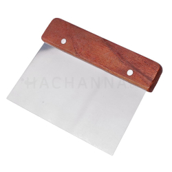 Dough cutter with wooden handle