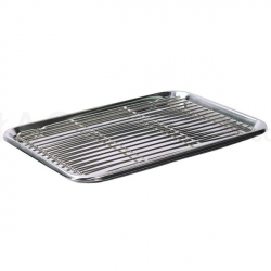 Stainless steel tray with Net 15" (Shallow)