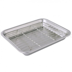 Stainless Tray with Net 23x19x3 cm