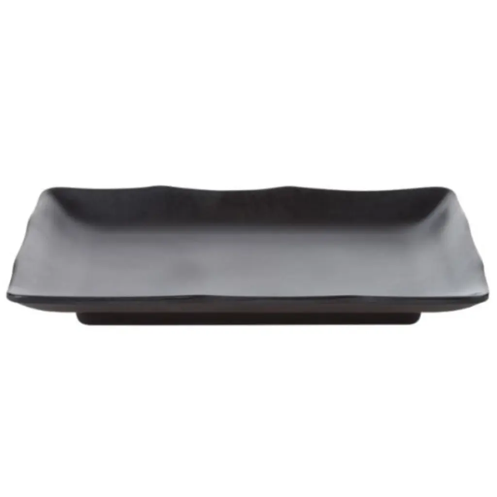 メラミン揚物角皿 10" (ZEN SERIES, 黒)