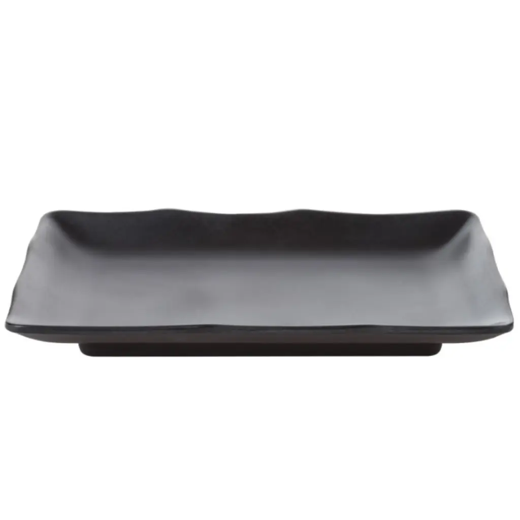 メラミン揚物角皿 8" (ZEN SERIES, 黒)