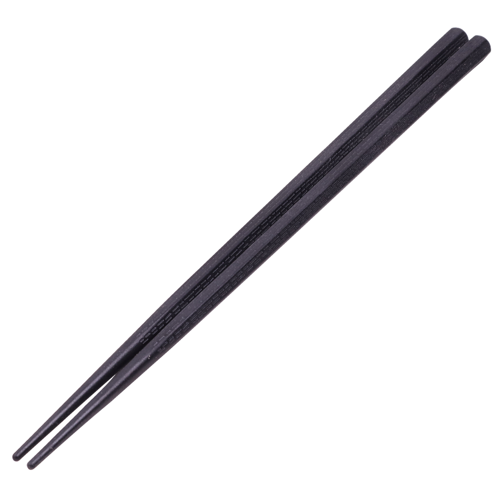 六角箸 22.2 cm (黒, 10膳)