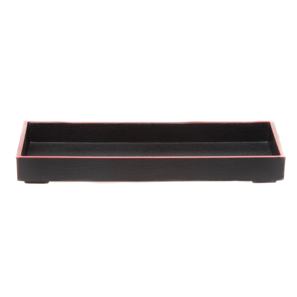 ถาดเครื่องปรุงลายไม้ดำ 23x8.5x3 ซม.