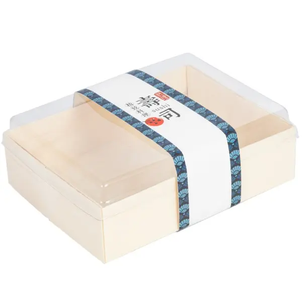 Disposable Wooden Nigiri Box 18x13.7 cm (100 Sets)