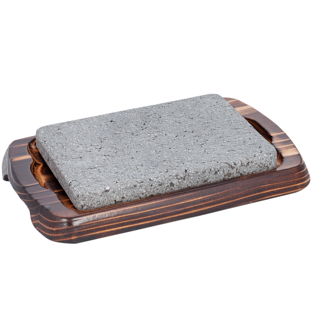 富士溶岩石 石焼セット 18x13 cm