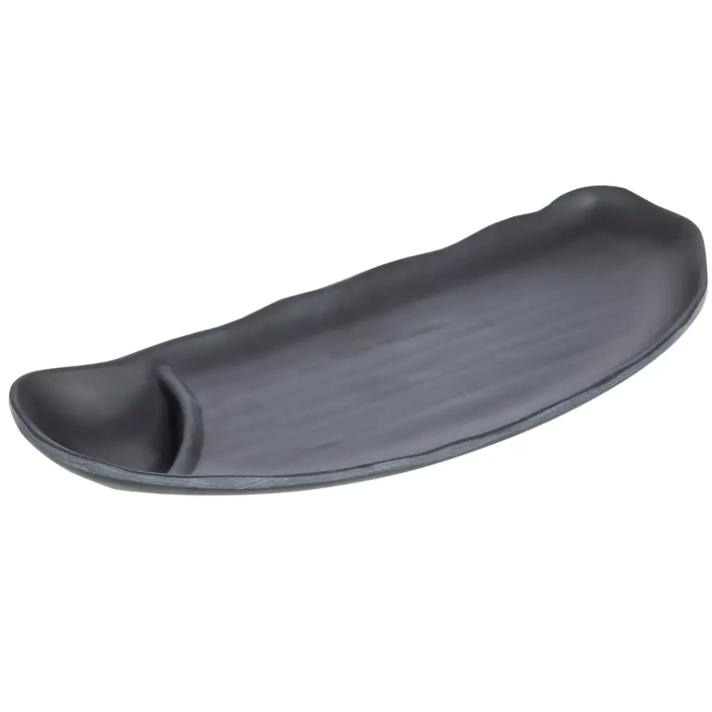 メラミン餃子皿 10.75" (ZEN SERIES, 黒)