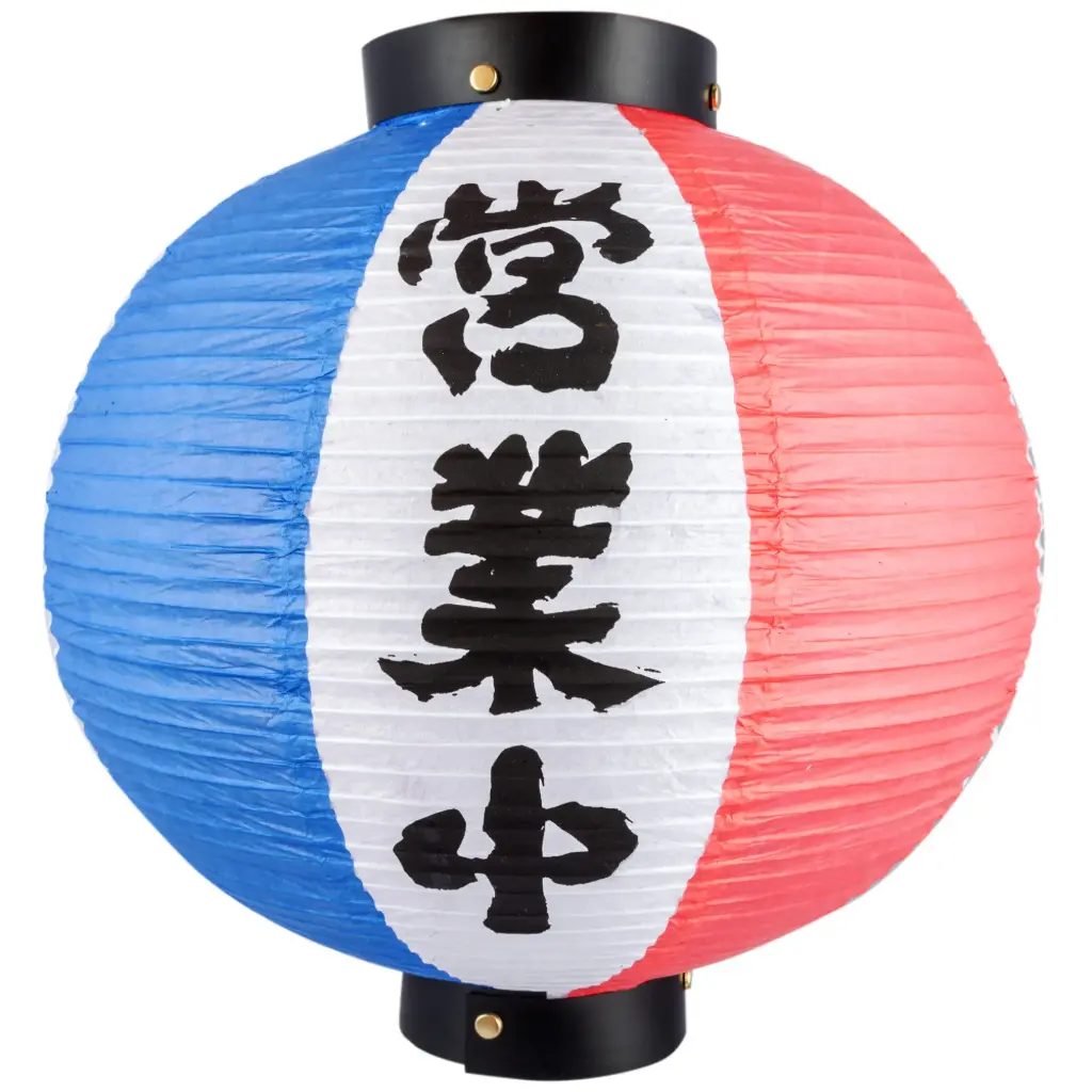 Japanese Lantern 24x60 cm (Paper, Red/White/Blue)