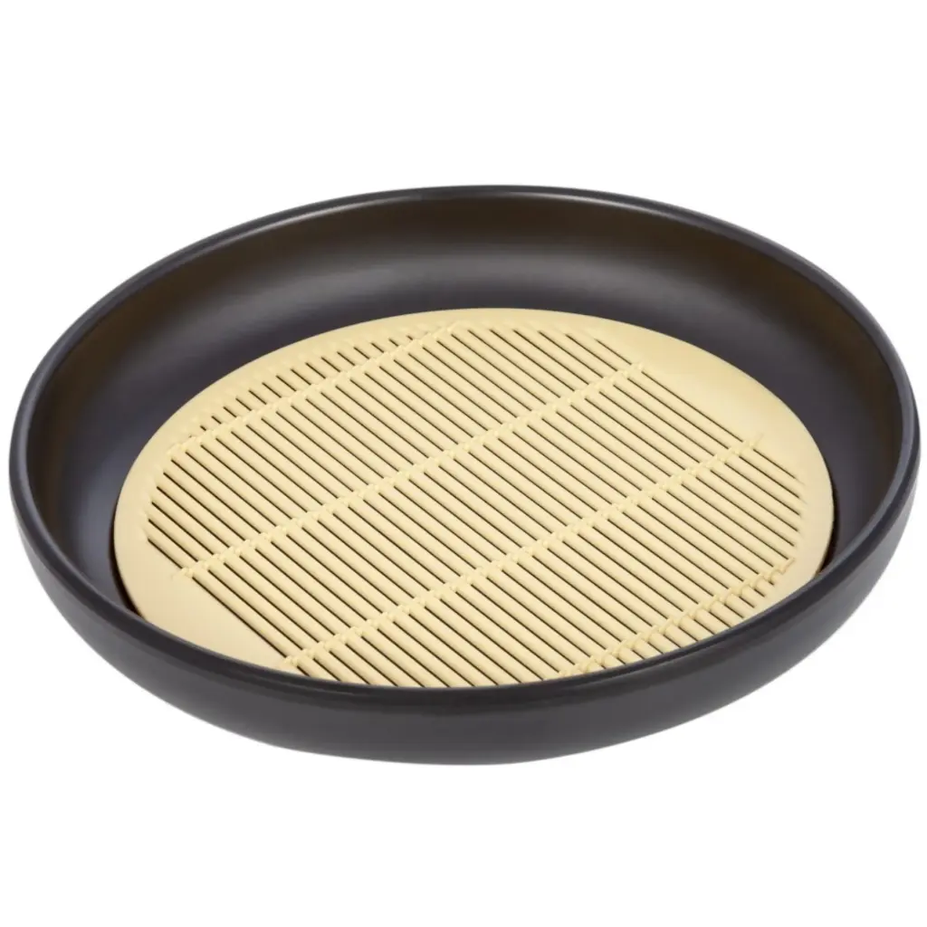 Melamine Reimen Plate 7.5" (Zen Series, Black) with Mat