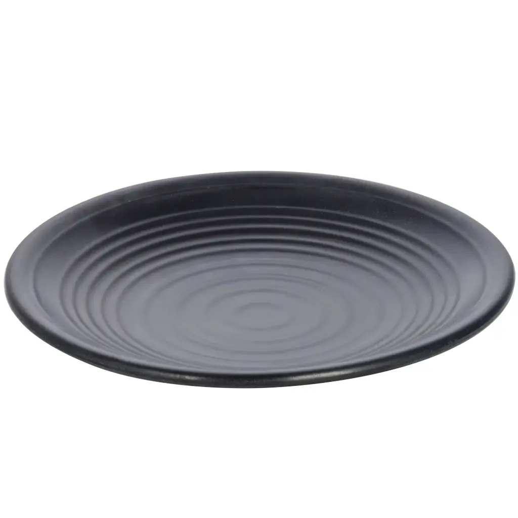 メラミン丸皿 10" (ZEN SERIES, 黒)