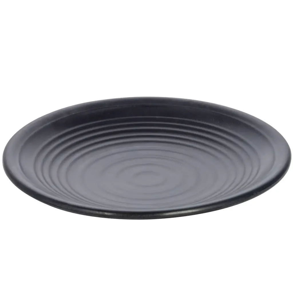 メラミン丸皿 6.5" (ZEN SERIES, 黒)
