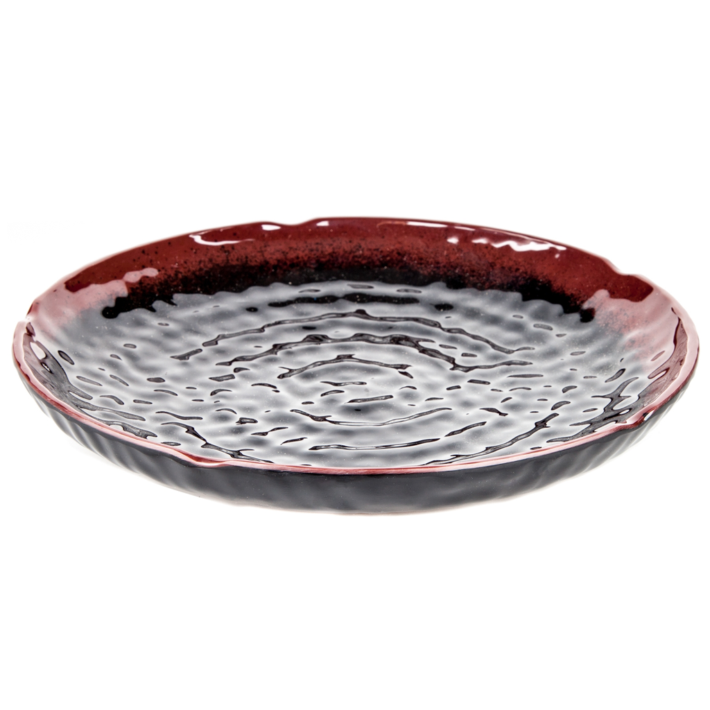 Melamine Round Dish 8" (Black-Brown)