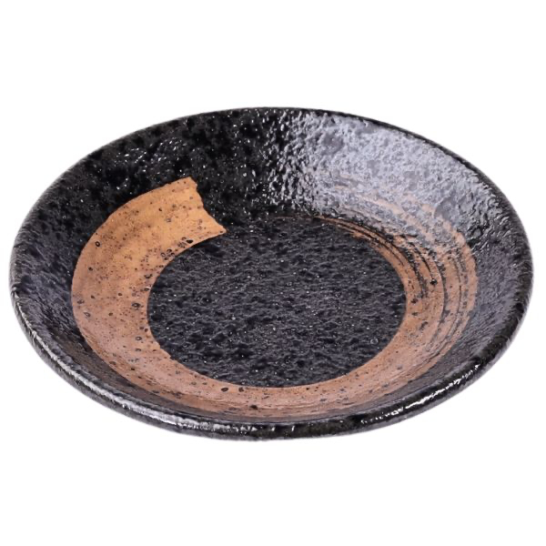 丸薬味皿 3.25" (黒丸)