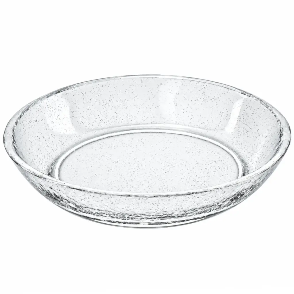 Round Snow Glass Deep Plate 15 cm