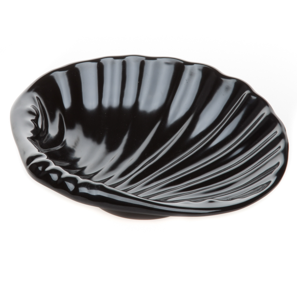 Melamine Shell Shaped Plate 6" (Black)