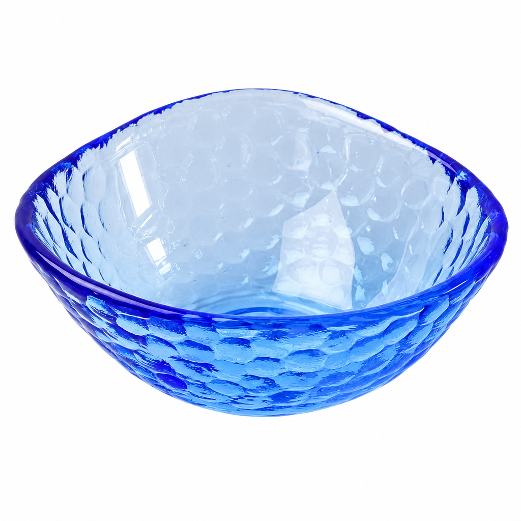 Triangle Blue Glass Bowl 9 cm
