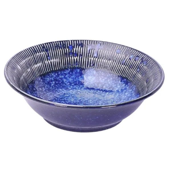 窯変紺トチリ浅鉢 5.5"