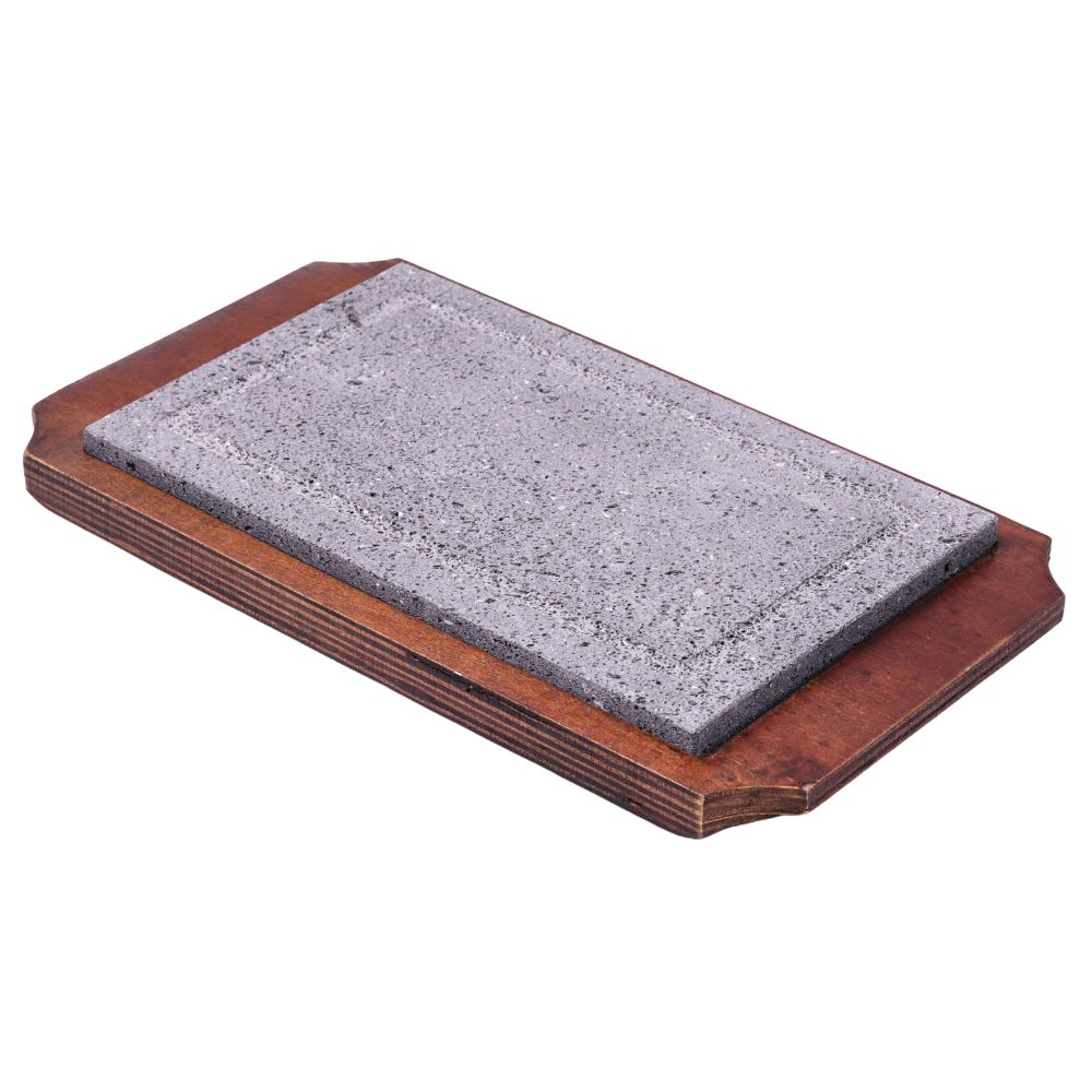 Volcanic Stone Grill Plate Set 24x15 cm