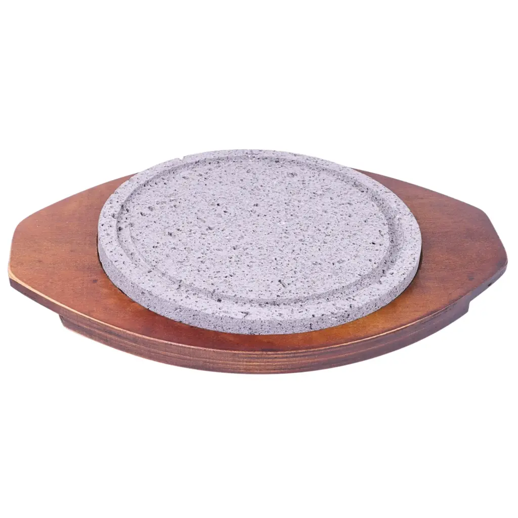 Round Volcanic Stone Grill Plate Set 21 cm