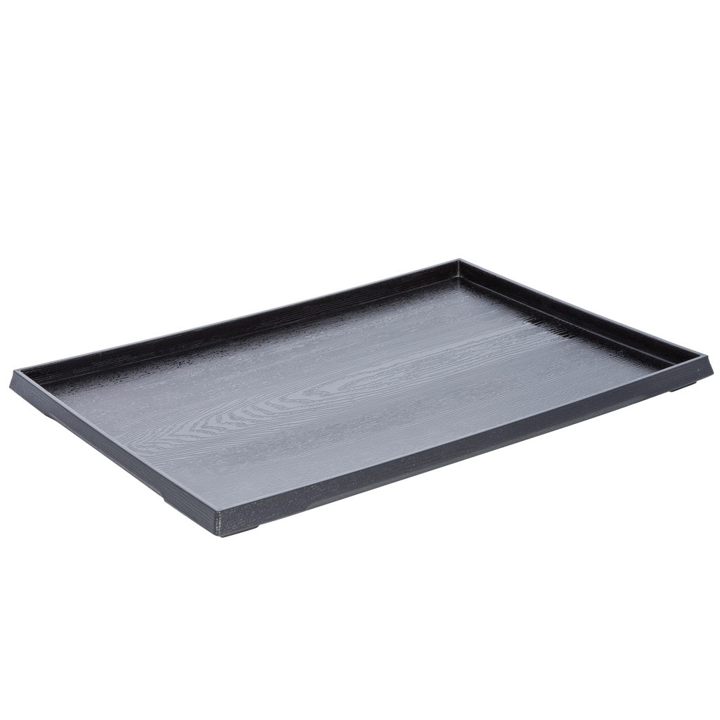 Non-Slip Thick Tray 42.3x30.5 cm (Woodgrain, Black)
