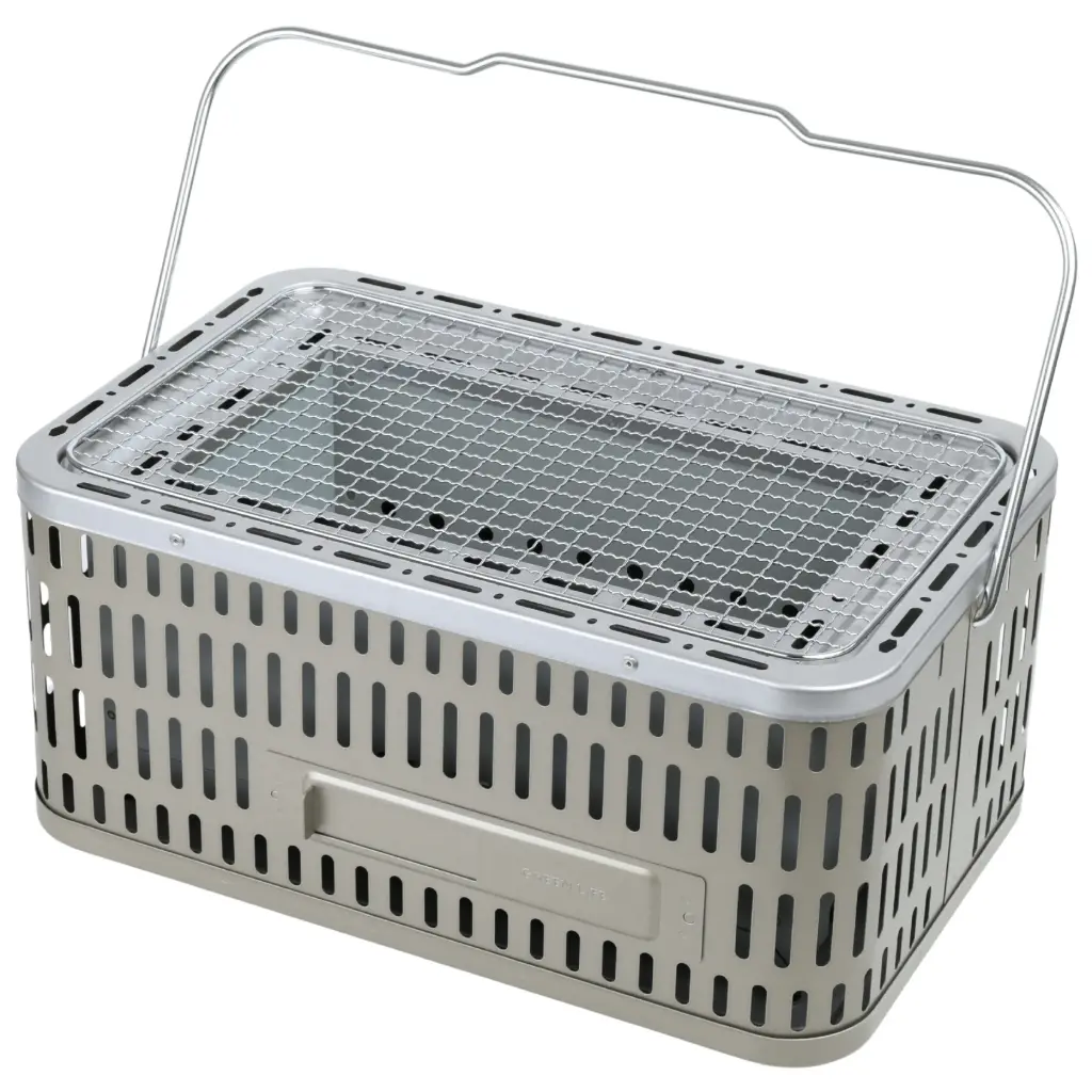 Stainless Steel Square Tabletop Shichirin Grill 39x25x19.6 cm