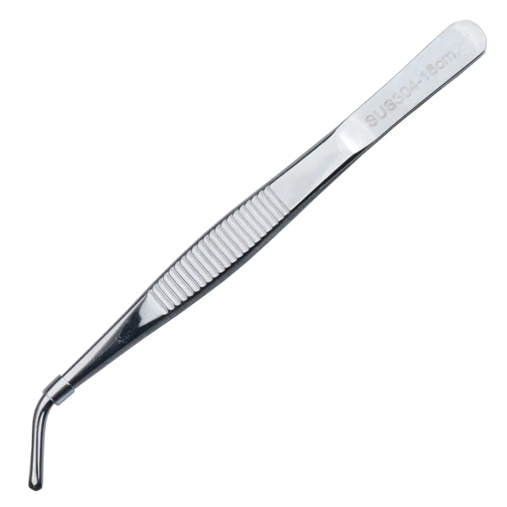 Curved Tip Plating Tweezers 16 cm (18-8)