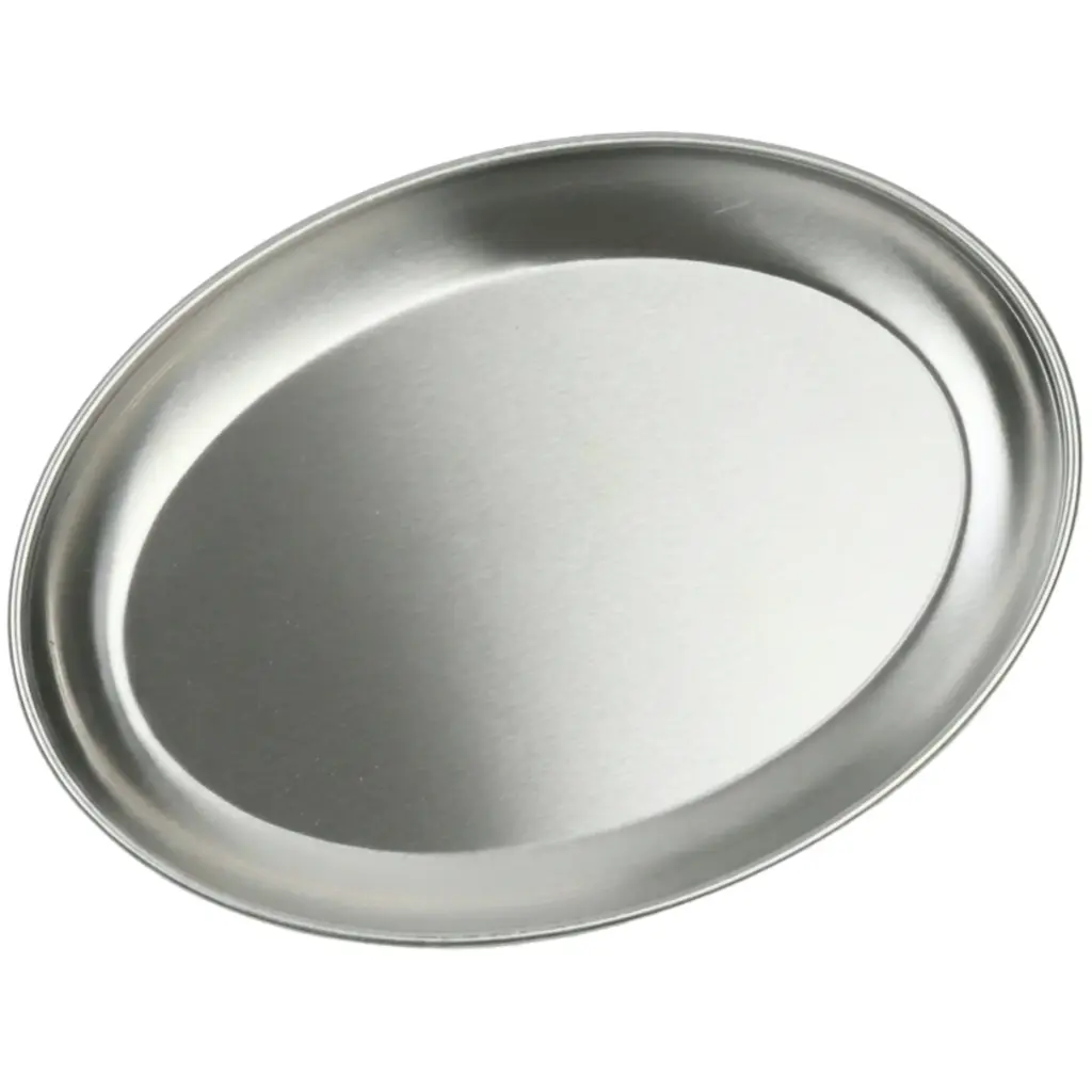 Oval Stainless Steel Plate 8" (18-8)
