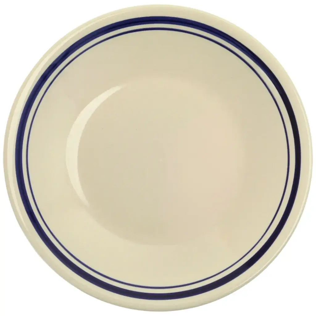 Round Plate 9" (Blue Rim Line, Eggshell)