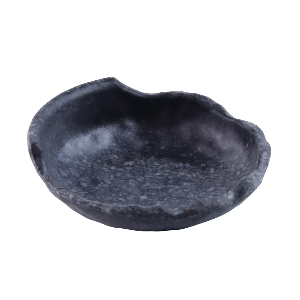 メラミン貝型皿 7.5" (Black Marble)