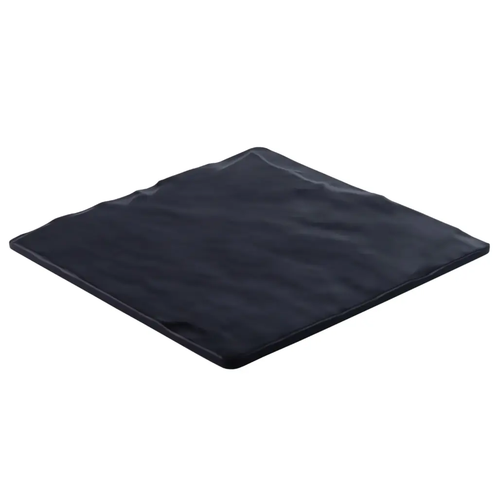 メラミン石板風正角皿 9.75" (ZEN SERIES, 黒)