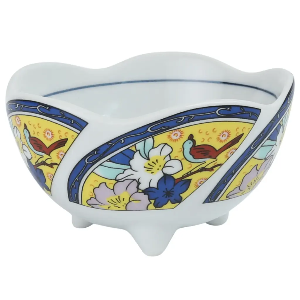 Petal-Shaped Small Bowl 3.5" (Bird Pattern)