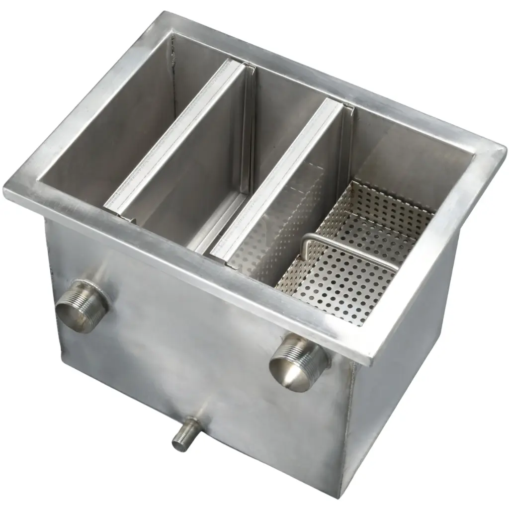 Stainless Steel Grease Trap Right Inlet/Outlet 30x40x30 cm