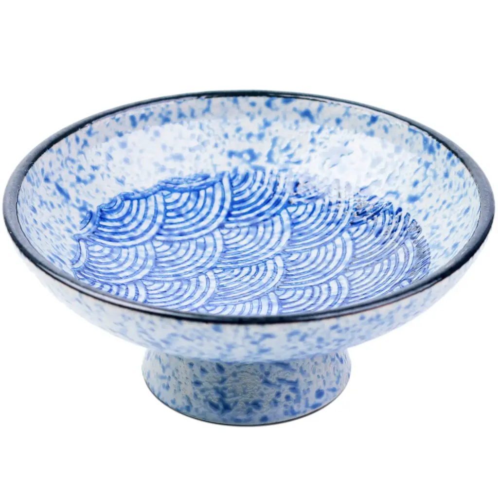 Footed Dish 5" (Blue Wave)